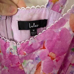 Lulu's Pink Floral Midi Dress